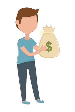 Man with money bag designのイラスト素材
