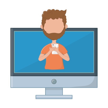 Man and computer designのイラスト素材