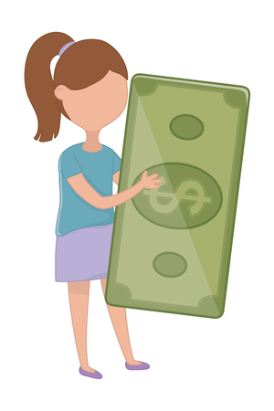 Woman with bill designのイラスト素材