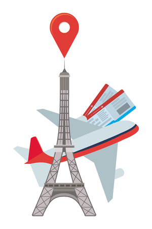 Eiffel tower landmark design, Travel trip vacation tourism journey and tourist theme Vector illustrationのイラスト素材