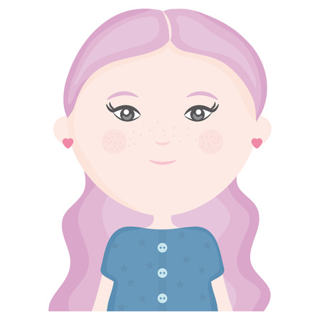 cute little girl characterのイラスト素材