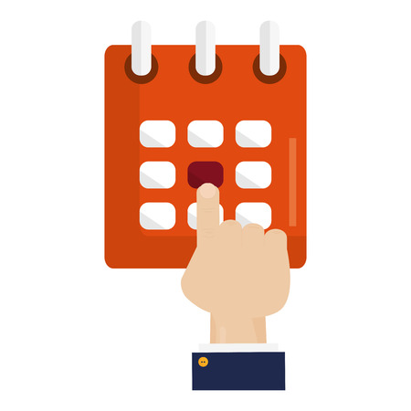 calendar reminder with hand indexのイラスト素材