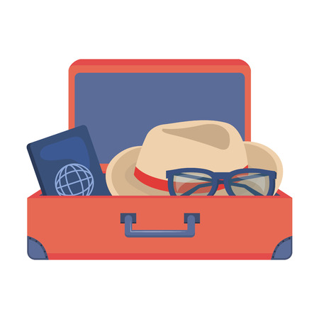 Suitcase design, Travel baggage luggage bag tourism vacation and trip theme Vector illustrationのイラスト素材