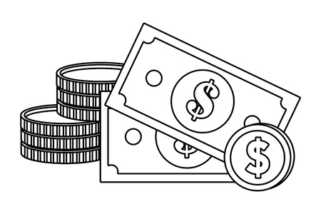 Bills and coins designのイラスト素材
