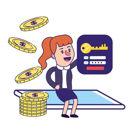 Businesswoman banking financial planningのイラスト素材