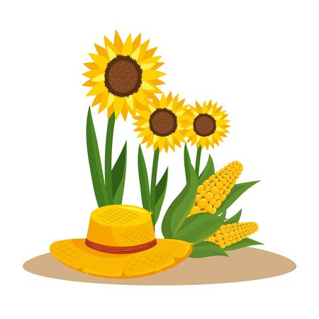 festa junina brazil traditional celebration party elements cartoon vector illustration graphic designのイラスト素材