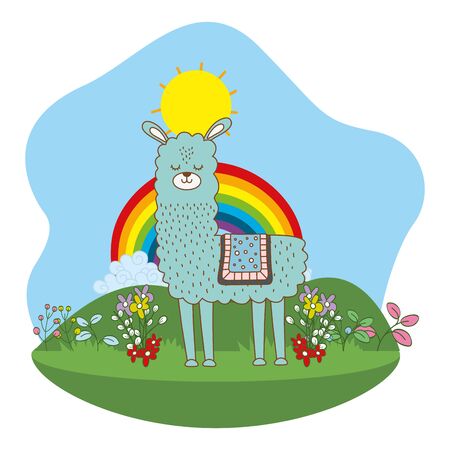 Llama cartoon designのイラスト素材