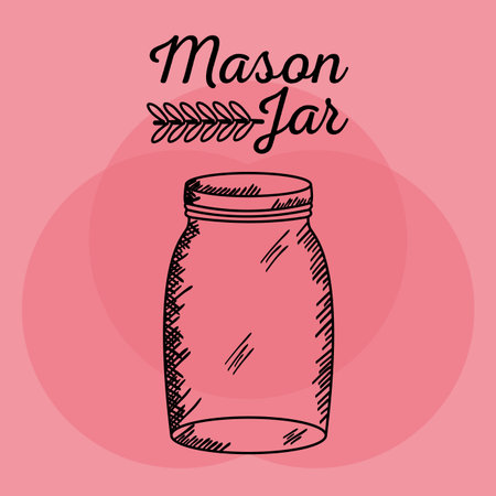 Mason Jar Drawing Artのイラスト素材 イメージマート