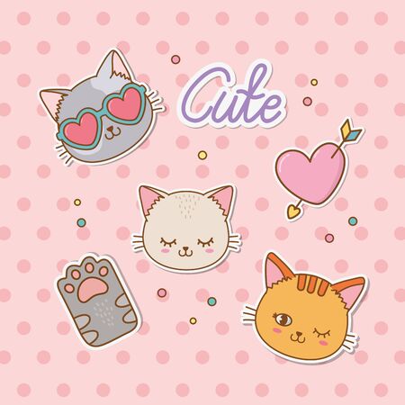 set of animal stickersのイラスト素材