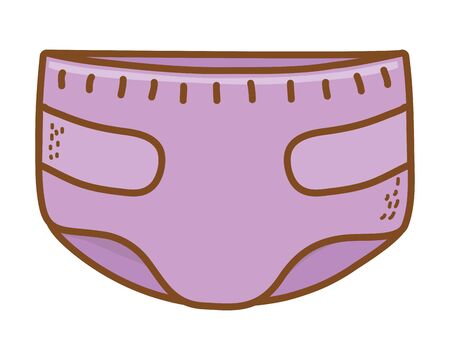 cute baby shower element diaper cartoon vector illustration graphic designのイラスト素材