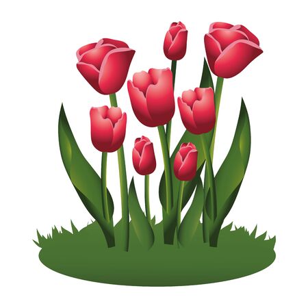 floral tropical flowers cartoon vector illustration graphic designのイラスト素材
