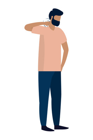 man body sick cartoon vector illustration graphic designのイラスト素材