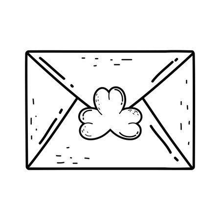 envelope with clover st patrick invitation vector illustration designのイラスト素材
