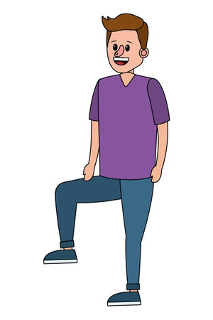 man body right leg raised cartoon vector illustration graphic designのイラスト素材