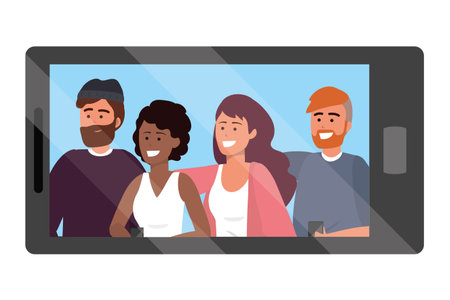 Smartphone app video callのイラスト素材