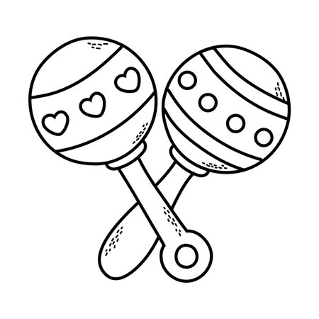 cute baby shower element rattles cartoon vector illustration graphic designのイラスト素材