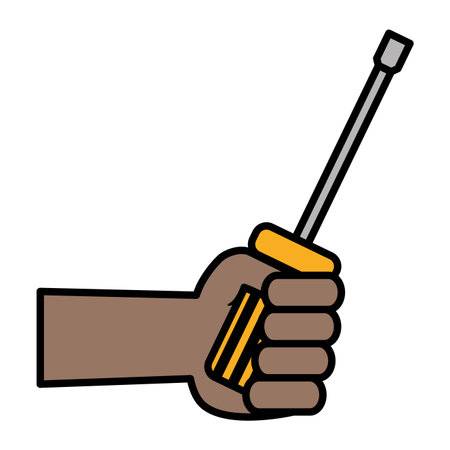 hand with screwdriver tool vector illustration designのイラスト素材