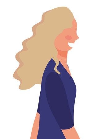 Avatar of a fashion woman design, Girl female person human and beauty theme Vector illustrationのイラスト素材