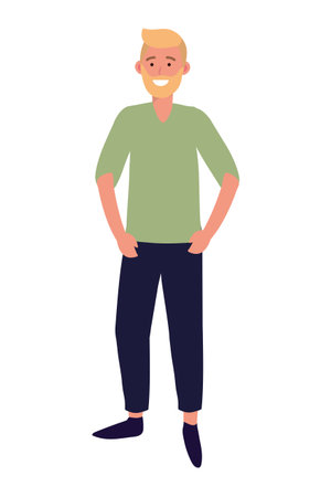 man avatar cartoon character vector illustration graphic designのイラスト素材