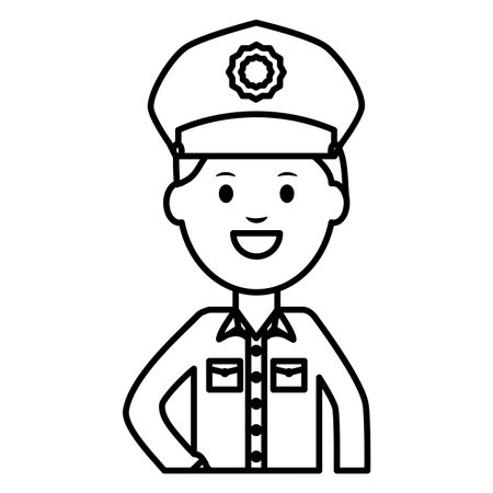 police officer avatar character vector illustration designのイラスト素材