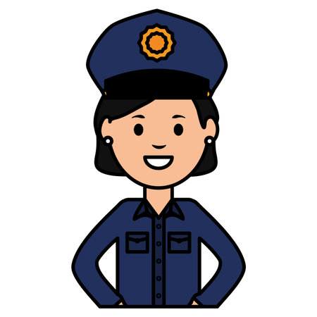 female police officer avatar characterのイラスト素材