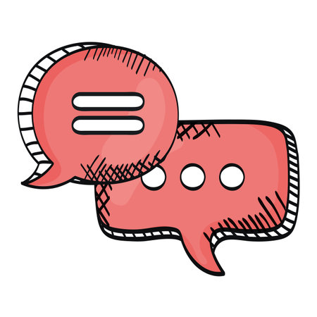speech bubbles messages with relief drawingのイラスト素材