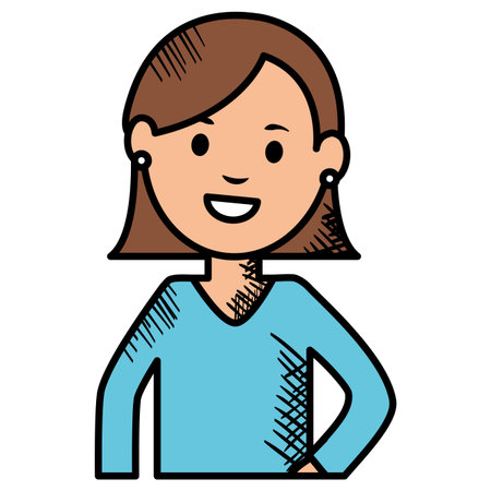 young woman avatar characterのイラスト素材