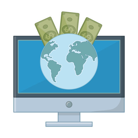 Computer design, Store shopping online ecommerce media market and internet theme Vector illustrationのイラスト素材