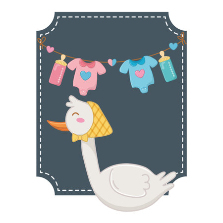 square frame with storkのイラスト素材
