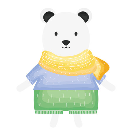 cute polar bear childish character vector illustration designのイラスト素材