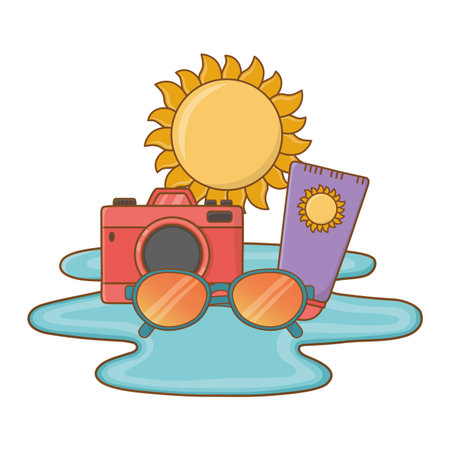 Tourist trip summer travelのイラスト素材