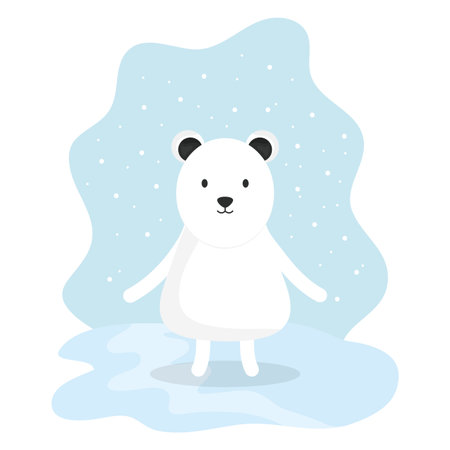 cute bear polar adorable character vector illustration designのイラスト素材