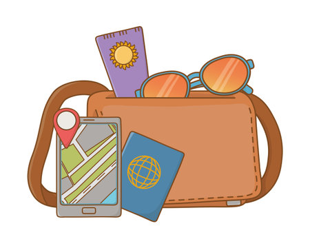 Tourist trip summer travelのイラスト素材