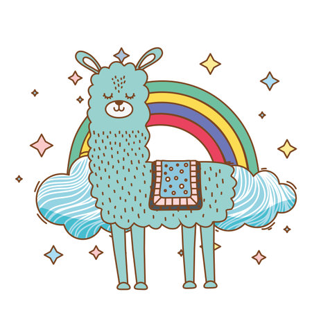 Llama cartoon designのイラスト素材