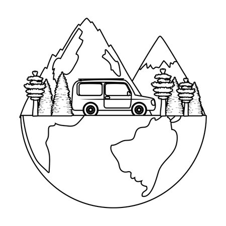 outdoor camping cartoonのイラスト素材