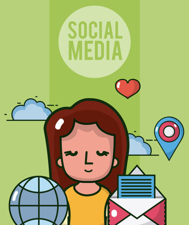 Social media cartoonsのイラスト素材