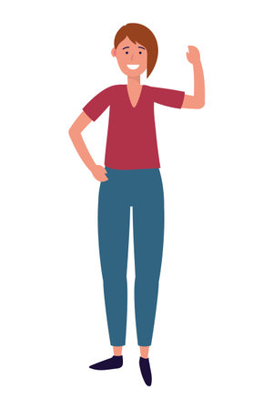 woman avatar cartoon character vector illustration graphic designのイラスト素材