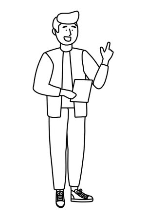 Avatar of a man design, Boy male person human and attractive theme Vector illustrationのイラスト素材