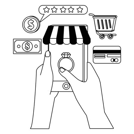Hand holding smartphone designのイラスト素材