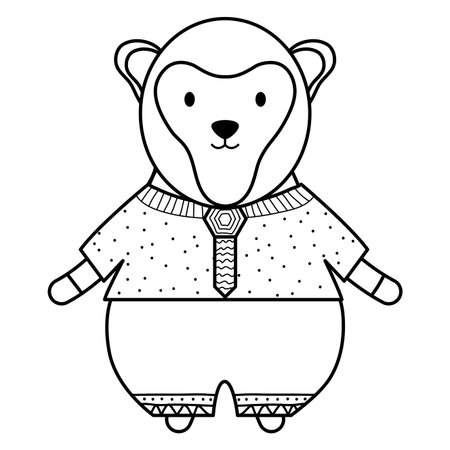 cute monkey childish character vector illustration designのイラスト素材
