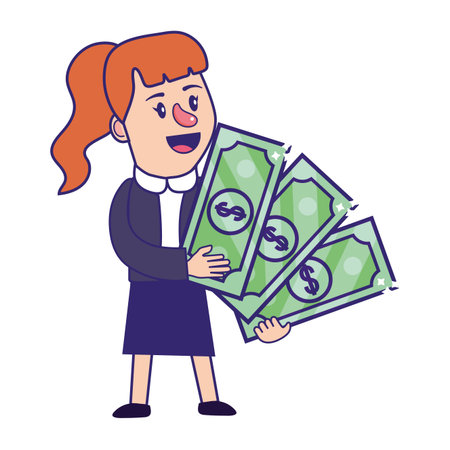 Businesswoman banking financial planningのイラスト素材