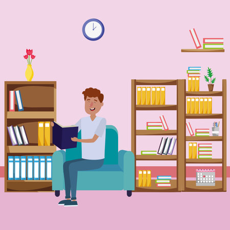 young man cartoonのイラスト素材