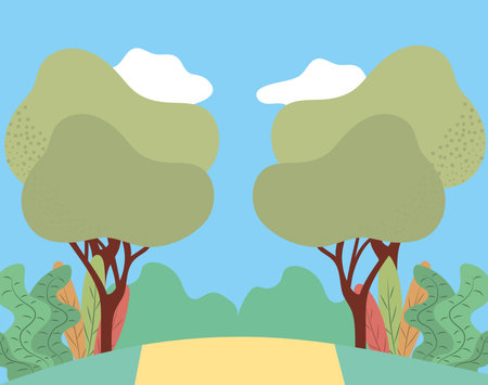 park landscape icon cartoon vector illustration graphic designのイラスト素材
