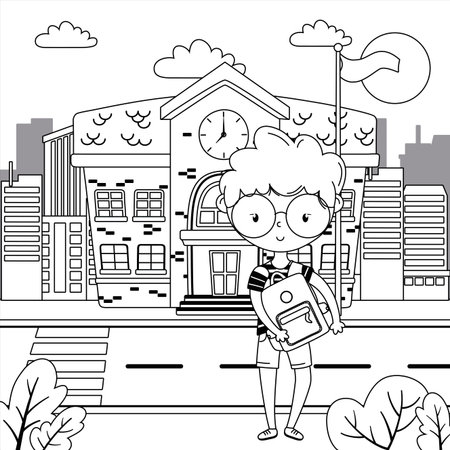 Teenager boy design, person portrait young youth student and teen theme Vector illustrationのイラスト素材