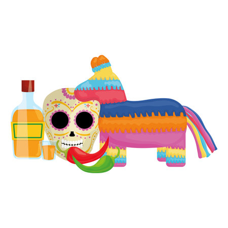 cinco de mayo celebration icons vector illustration designのイラスト素材