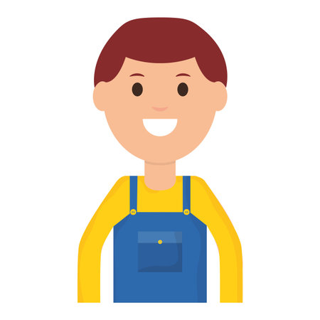 builder worker avatar characterのイラスト素材