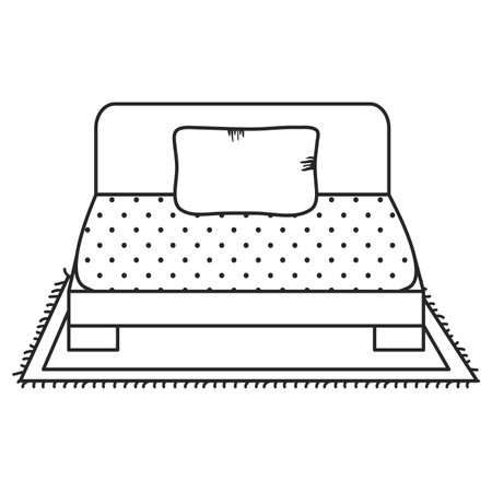 bed of wooden forniture icon vector illustration designのイラスト素材