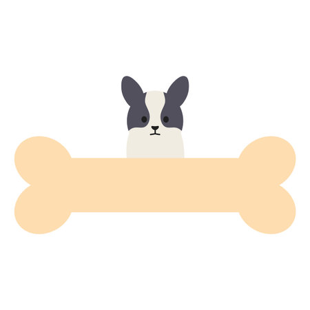 little dog adorable with boneのイラスト素材