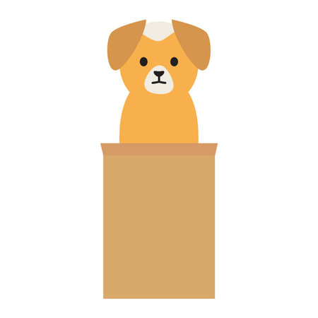 little dog adorable with paperbagのイラスト素材