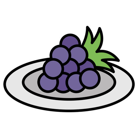 grapes fresh fruit iconのイラスト素材